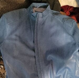 Men's Blue Leather Jacket